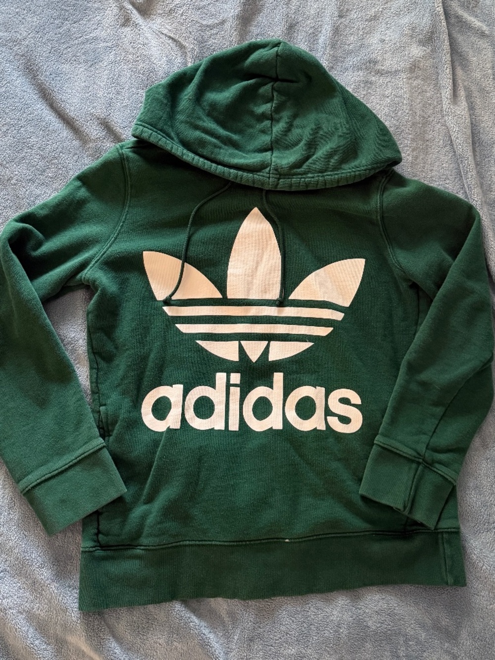 Adidas Trefoil Hoodie Green | Women’s Small Pullover Sweatshirt